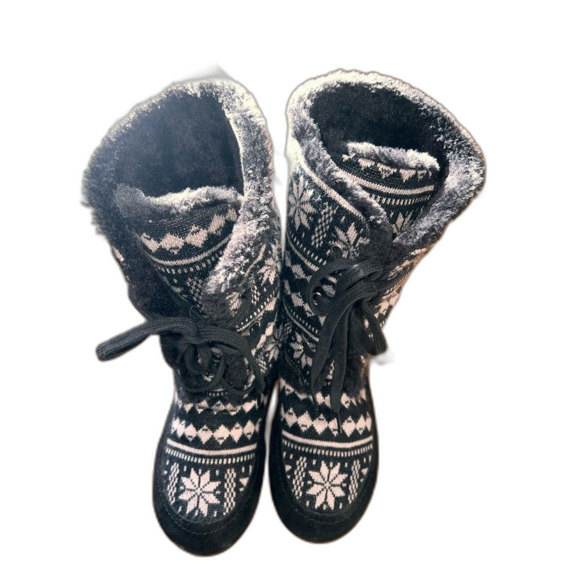 Lucky Brand Gwendi Sweater Knit Faux Fur Lined Winter Slipper Boots Women’s 8M - Picture 1 of 7